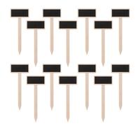 LOLIPPYY 40 pezzi Mini Lavagnette in Legno con Bastoncino per Piante Etichette Decorativi per Giardino e Casa Lavagna Segnaprezzi e Memo Leggeri in Plywood di Pioppo per Fiori Vasi e