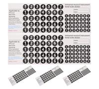 LOLIPPYY 5 Pezzi Adesivi per Flauto di Pan 18/16 - Set da 5 Etichette Rimovibili per Note e Diteggiatura - Adesivi Musicali in PVC Resistenti per Apprendimento e Pratica Strumento a Fiato