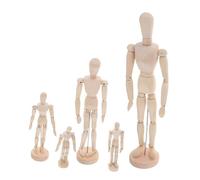 LOLIPPYY 5 Pezzi Manichini in Legno Articolati per Disegno e Studio Anatomia Modellini Regolabili con Supporto per Pratica Artistica e Schizzi Realistici Figure per Pittura e Disegno da