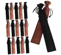 LOLIPPYY 50 pezzi Sacchetti per Penne in Morbido con Coulisse Neri Marroni Custodie Protettive per Penne Singole Antiscivolo per Stilografiche 50 pezzi 25 neri + 25 marroni