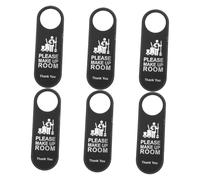 LOLIPPYY 6 pezzi Cartelli da Porta Doppia Faccia in Pelle con Scritta Non Disturbare e Prego Pulire per Hotel Ufficio e Spa Segnaletica Privacy Facile da Appendere