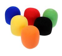 LOLIPPYY 6 pezzi Coprimicrofono Colorati Antivento per Microfoni Palmari da Palco Copertura Morbida e Adattabile per Conferenze Ktv Interviste e Performance