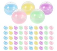 LOLIPPYY Capsule Rotonde Vuote 38mm in Plastica Trasparente Colorata, 100 Pezzi per Distributori Automatici di Gomme da Masticare, Palline Riutilizzabili per Bomboniere e Premi