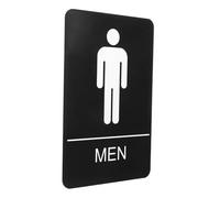 LOLIPPYY Cartello Bagno in Acrilico Nero con Scritte in Braille Segnaletica Accessibile per Uomini Adatto Spazi Pubblici e Uffici