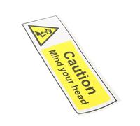 LOLIPPYY Cartello Segnaletico di Sicurezza Autoadesivo Giallo in Pvc Scritte Ben Visibili per Soffitti Bassi, Design Semplice per Ambienti Indoor e Outdoor