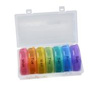 LOLIPPYY Contenitore Settimanale Portatile per Pillole 21 Scomparti Porta Medicinali Dispenser in PP Alimentare e Fibra di Paglia Naturale Organizer Compatto per Vitamine da Viaggio