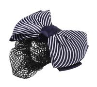 LOLIPPYY Fermaglio per con Rete per Chignon Metallo Clip per Hostess Infermiere e Banche Accessorio Moda Raffinato e Sicuro Blu Righe