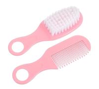 LOLIPPYY Kit Pettine e Ragazzo Rosa con Circolari Materiale Antistatico e Durevole Accessori Neonata per Stimolare Circolazione e Sviluppo Cerebrale