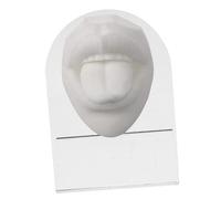 LOLIPPYY Lingua e Bocca Finta in Silicone per Pratica Piercing con Forma Simulata del Viso, Colore Bianco, Set per Uso Didattico e Dimostrazione Orale