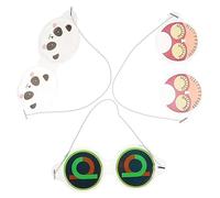 LOLIPPYY Maschera Fredda per Occhi per Bambini 3 Pezzi in Pvc Riutilizzabile, Comfort senza Segni, Design Adorabile per Famiglie e Viaggi in Treno Stili multipli