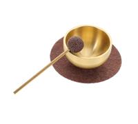 LOLIPPYY Mini Ciotola Tibetana Portatile per Meditazione con Cuscino e Mazzuolo Suono Armonioso per Yoga Bilanciamento Chakra Cuore e Sollievo Emotivo