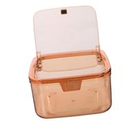 LOLIPPYY Mini Desktop Trash Can With Press To Open Lid Transparent Small Plastic Waste Bin For Office Vanity Table Kitchen And Home Organization