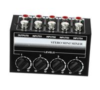 LOLIPPYY Mini Mixer Audio Stereo Portatile Canali con Potenziometri Indipendenti Mixer Passivo Senza Alimentazione per Bar Club e Piccoli Palchi Controllo Volume Separato