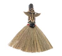 LOLIPPYY Mini Scopa a Mano Fatta a Mano in Cristallo di Ossidiana per Altare delle Streghe Scopa Portatile per Pulizia Scrivania e Bancone Cucina Spolverino Compatto per Uso Domestico e