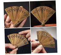 LOLIPPYY Mini Ventaglio Portachiavi Legno Intagliato Pendente Decorativo Vintage per Auto e Borsa Charm Artigianale Raffinato