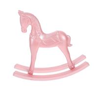 LOLIPPYY Ornamento Cavallo Dondolo in Legno Miniatura Rosa Per Decorazioni Casa Cameretta e Negozi Resistente e Giocoso