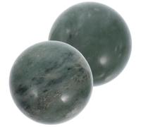 LOLIPPYY Palle Rotolanti in Pietra Verde Scuro 5 Cm, Set 2 Pezzi per Massaggio e Esercizi Manuali, Palline per Mani e Dita, Allenamento Forza e Coordinazione, Benessere per Adulti