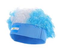 LOLIPPYY Parrucca Clown Colorata Per Fan Di Calcio Con Bandiera Nazionale Accessorio Per Feste Carnevali e Eventi Sportivi Design Creativo e Leggero Perfetta Per Cosplay e Celebrazioni