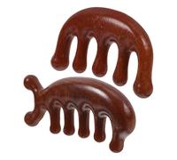 LOLIPPYY Pettine di Legno Naturale per Massaggio del Cuoio Capelluto, Set 2 Pezzi Denti Larghi per Chioma Ricci e Spessi, Pettine Portatile Multifunzione per Uso Domestico e Viaggio
