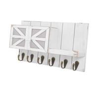 LOLIPPYY Portachiavi con Mensola da Parete Bianco Appendichiavi e Attaccapanni Compatto per Spazi Ridotti Organizer Decorativo con Ganci per Ingresso e Montaggio Facile