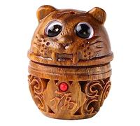 LOLIPPYY Portachiavi Decorativo Legno Intagliato Forma Di Tigre Ciondolo Fai Te Per Chiavi e Accessori Sacchetto Legno Di Sandalo Idea Unica Per Amanti Degli Animali