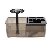 LOLIPPYY Portapennelli Artistici Sospeso Multifunzione in Plastica con Puliscipennelli Integrato Supporto per Pennelli da Scrittura e Calligrafia Organizer per Pittura Adatto a Pennelli