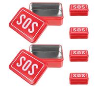 LOLIPPYY Portapillole da Viaggio Compatto in Metallo Simbolo Sos Piccolo Contenitore Portatile Resistente alle Intemperie per Medicinali e Accessori Astuccio Tascabile per Escursionismo