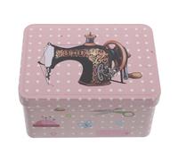 LOLIPPYY Scatola da Cucito in Latta Rettangolare con Coperchio Ribaltabile, Contenitore Portatile in Metallo per Fili e Aghi, Organizer Compatto Salvaspazio per Accessori da Cucito e Lavori