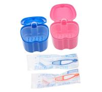 LOLIPPYY Scatolina Porta Dentiera Per Protessi in Plastica Kit Pulizia Per Protessi Parziali e Complete Portatile e Robusto