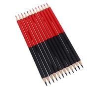 LOLIPPYY Set da 12 Matite da Costruzione in Legno Rosse e Blu Cancellabili, Matite Colorate per Marcatura e Correzione, Punta Pre-temperata e Corpo Arrotondato per Uso