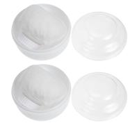 LOLIPPYY Set da 2 Piumini per Cipria con Scatola Bianca per Ragazzo Ragazza, Contenitori per Talco Corpo con Manico per Applicazione Delicata Dopo Bagno