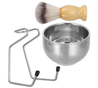 LOLIPPYY Set Da 3 Pezzi Portaspazzole Da Barba in Acciaio Resistente Ciotola e Pennello Da Barba, Leggero, Per Rasatura Maschile, Portatile e Salvaspazio, Per Viaggi e Uso Quotidiano