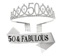 LOLIPPYY Set Di 2 Corone Di Compleanno E Fascia Di Compleanno Per Donne Fascia Di Compleanno Per Donne Di Compleanno E Cintura Di Galateo Corone Cintura Di Galateo Per