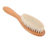 LOLIPPYY Spazzola per Barba e Mustacchi in Lana Compatta Manico Curvo per Pulizia Residui Chioma e Cura Viso in Saloni di Parrucchieri e Domestico