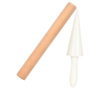 LOLIPPYY Stampo per Coni Gelato in Legno 2 Pezzi, Rullo per Coni D'uovo e Formatore per Gelato Fai da Te, Utensile per Dessert e Decorazione Dolci, Forniture Cucina per Preparazioni