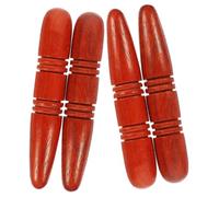 LOLIPPYY Strumento Massaggiatore Manuale in Legno Marrone 4 Pezzi per Punti di Agopressione Piedi e Schiena, Liscio e Confortevole, per Uso Familiare e Insegnanti