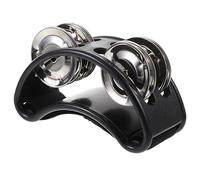 LOLIPPYY Tamburello Da Piede Con Sonagli Metallo Per Percussioni Strumento Musicale Compatto Per Acustici e Jam Session Nero