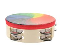 LOLIPPYY Tamburello Doppia Arcobaleno in Strumento Musicale Percussione Portatile per Adulti e Educativo per Feste e Sviluppo Ritmo