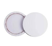 LOLIPPYY Tela Rotonda in Cotone Cornice in Legno Bianca da 30 Cm per Pittura a Olio e Acrilico, Pannello Artistico Pre-teso per Pittori e Creativi, per Disegno e Pittura Fai da Te