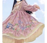Lolita Abito a Balze Pizzo Volant Pieghe Giapponese Cosplay Kawaii Cute Cartoon
