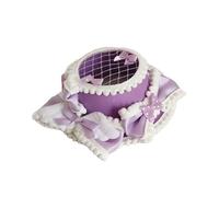 Lolita - Cappello da cameriera in raso, morbido, con fiocco, per cosplay, costume da travestimento, clip per capelli (viola)