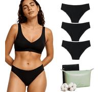 Lolita® Culotte Menstruale Set di 3 - Biancheria Intima con 4 Strati Assorbenti per Flusso Medio - Equivalente a 2 assorbenti Interni - Protezione Igienica Lavabile - Mutandina per Il Ciclo (XS)