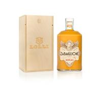 LOLLI - Liquore artigianale, bottiglia limited edition, liquore con cofanetto in legno. Bottiglia da 500 ml. 17% vol. (500 ml, Zabaglione)