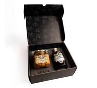 LOLLI - Luxury Box Set limited edition, babà napoletano e liquore, set per regali ed occasioni speciali, babà vaso 620g e liquore in bottiglia 500ml (Box, Babà al Limoncello e Liquore al Cioccolato)