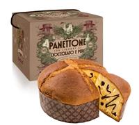 LOLLI Panettone, panettone artigianale al liquore al cioccolato farciti con pere e gocce di cioccolato, Limited Edition in elegante cartone da 4 panettoni da 1kg