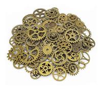 LolliBeads (TM) - Set di ingranaggi di orologi, in metallo anticato, stile steampunk, Bronze-80pcs