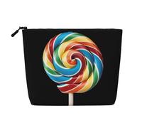 Lollipop, borsa per il trucco, impermeabile, di grande capacità, con cerniera, per viaggi, lavoro, casa, multifunzionale, borsa per il trucco, portamonete, Nero , Taglia unica