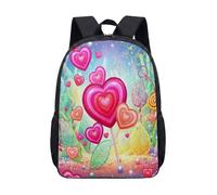 Lollipop Candy Land - Zaino da 43 cm, colore rosa acceso, per bambini e ragazze, con grafica fantasy, per libri, 02, L, Minimalista