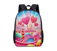 Lollipop Candy Land - Zaino da 43 cm, colore rosa acceso, per bambini e ragazze, con grafica fantasy, per libri, 01, L, Minimalista