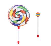 Lollipop colorato a forma di tamburo con bacchetta a percussione, strumento per insegnare la musica a mano, strumento musicale